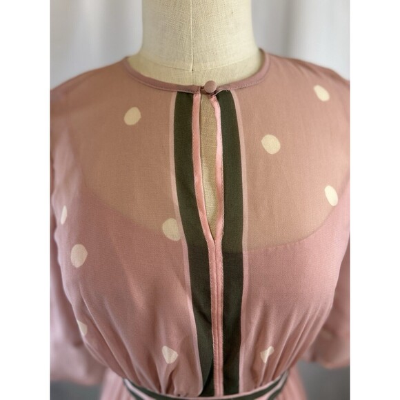 NWT Anthro Gal Meets Glam Finley Tiered Polka Dot Midi Dress Size 0 Petite - Picture 4 of 12